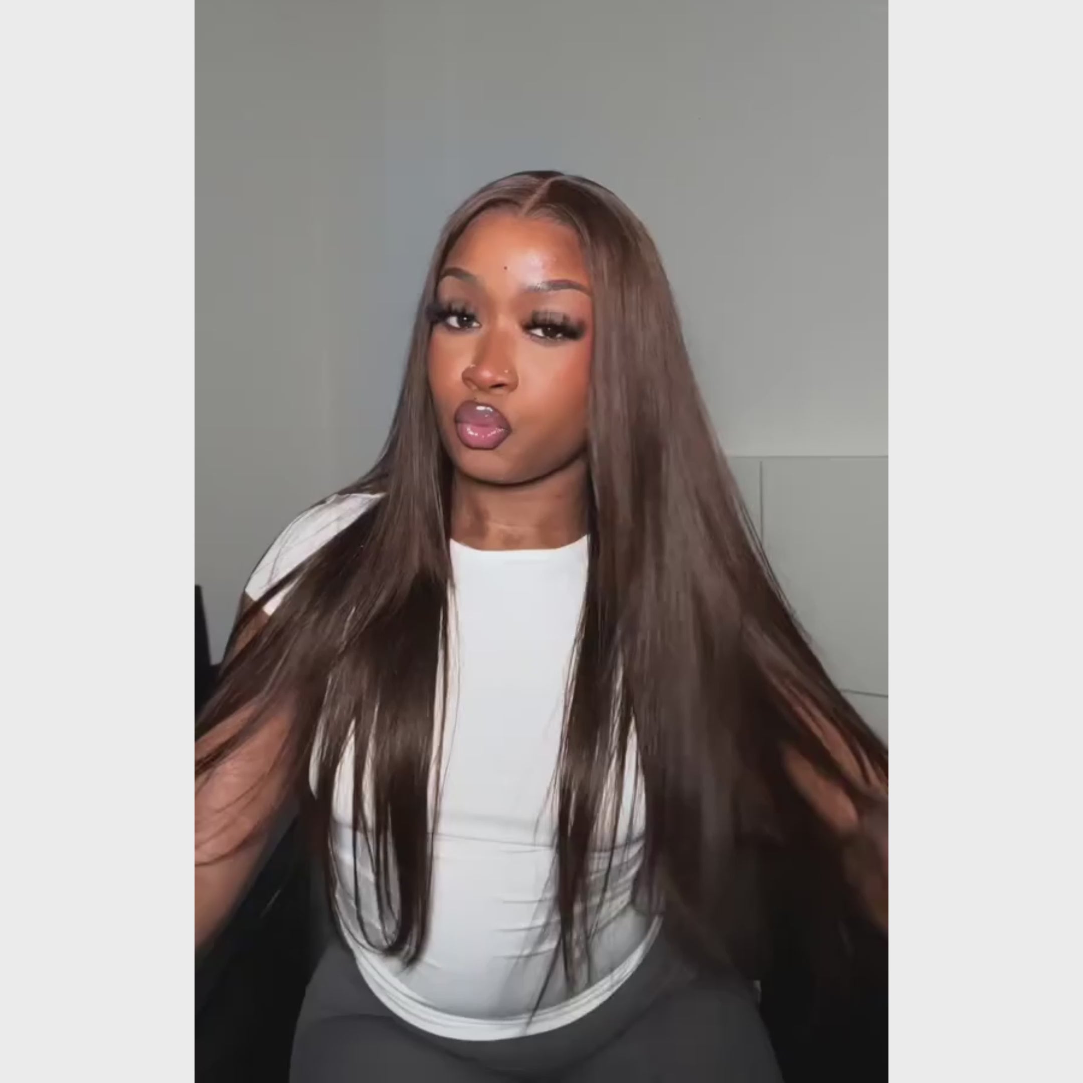 24H Fast Shipping 13×6 Glueless Lace Front Wig Straight Brown Human Hair Wigs