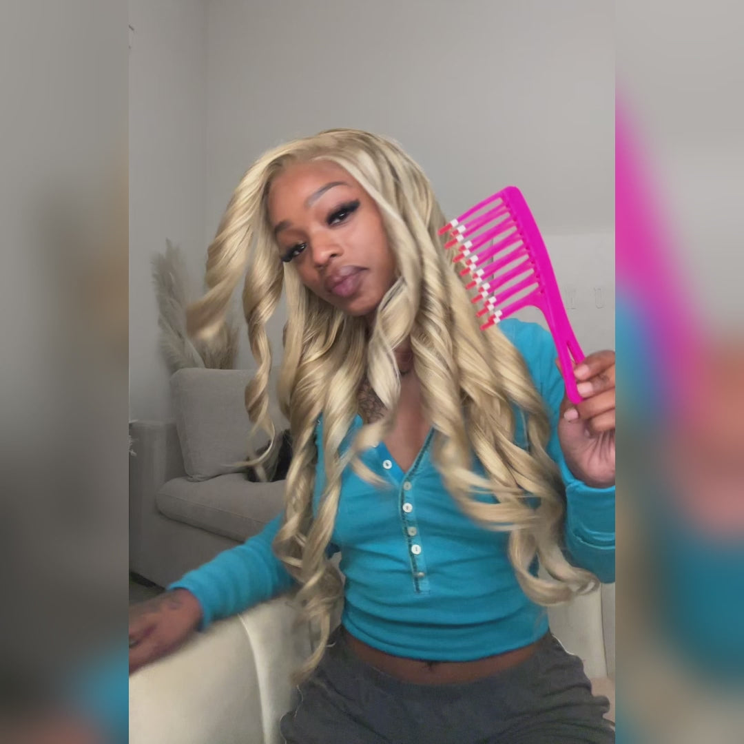 Amanda Hair Body Wave Balayage Highlight Linen 13x4 Lace Front Wigs  P16/613 Human Hair Undetectable Transparent Lace Wigs