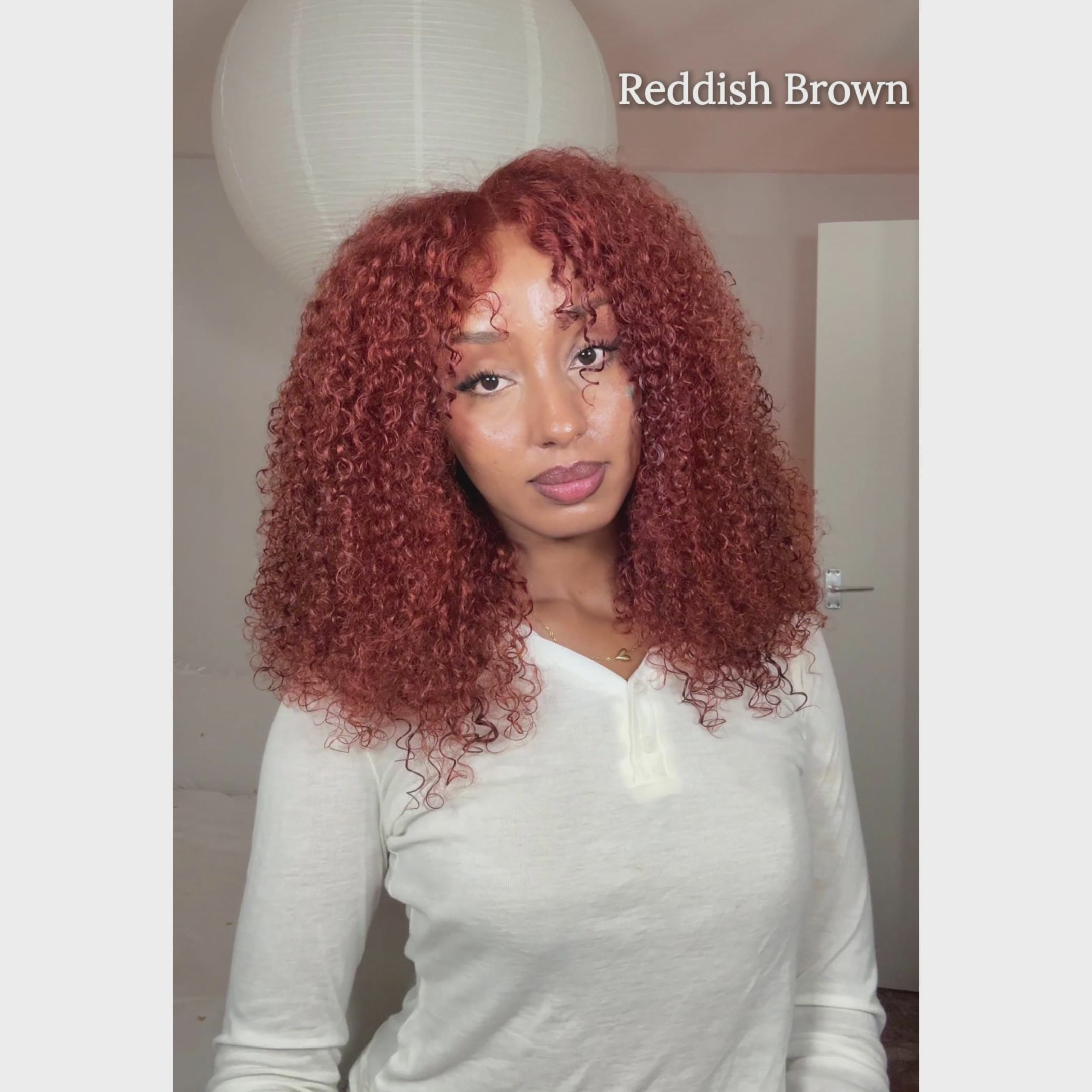 Amanda 300% Density 7x5/13×6 HD Glueless Lace Deep Curly Wig | Ombre Brown & Dark Reddish Brown