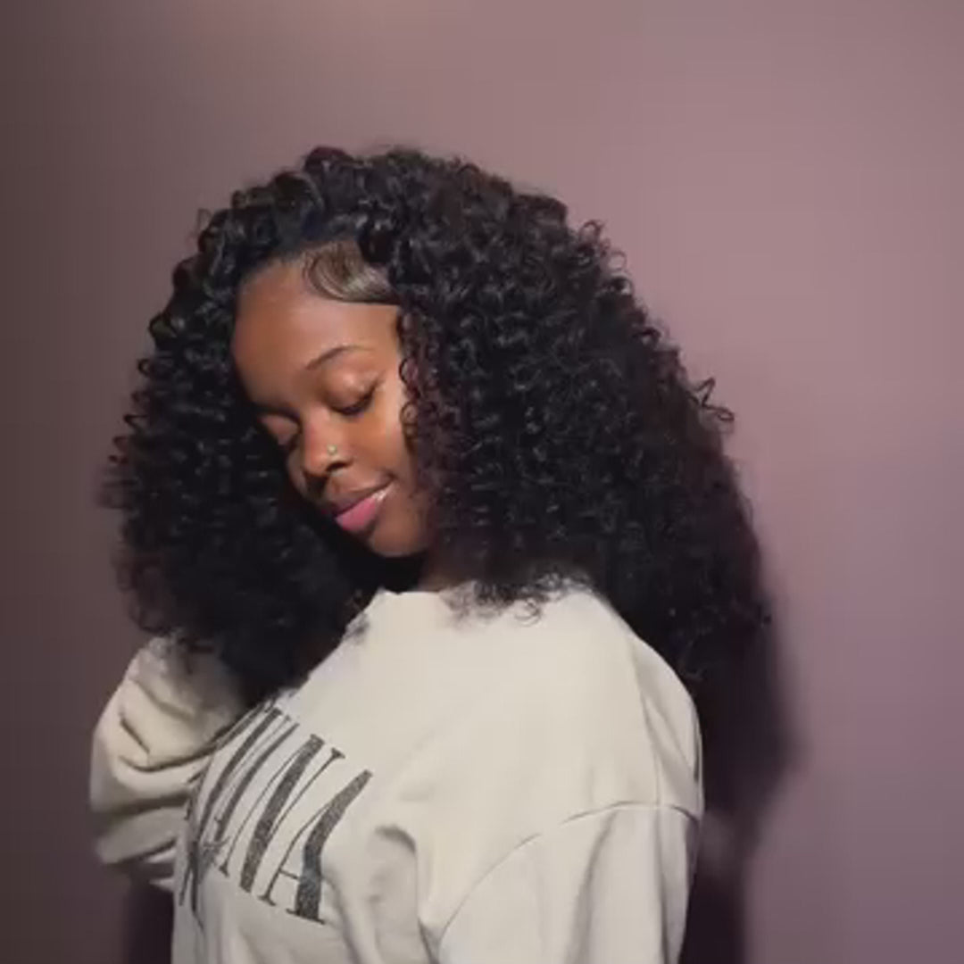 Glueless Wand Curl Hair 13*4/6*4 Lace Front Human Hair Wig Bouncy Loose Curly Lace Front Wear Go wigs No Code Needed  - Amanda Hair