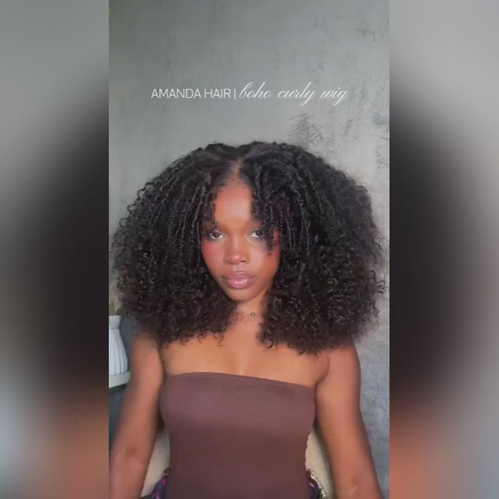 Pelucas de cabello humano con ondas corporales, sin pegamento, con encaje frontal transparente y resaltado rubio mezclado marrón para mujeres - Amanda Hair 