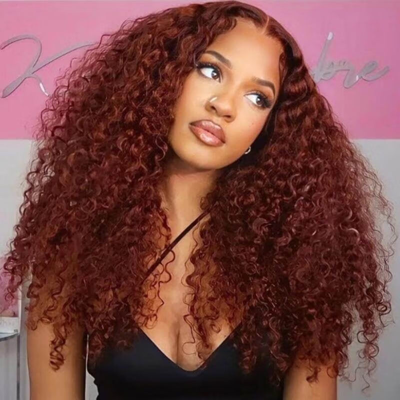 Low to $89 | Reddish Brown Color 13x4 Pre Everything Body Wave / Jerry Curly / Kinky Curly / Water Wave HD Transparent Lace Wigs Flash Sale