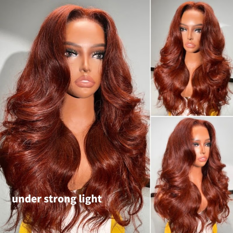 Low to $89 | Reddish Brown Color 13x4 Pre Everything Body Wave / Jerry Curly / Kinky Curly / Water Wave HD Transparent Lace Wigs Flash Sale
