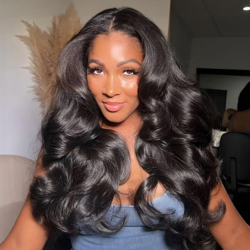 250% Density Body Wave Glueless EasiContour V Part Human Hair Wigs Beginner Friendly Flash Sale