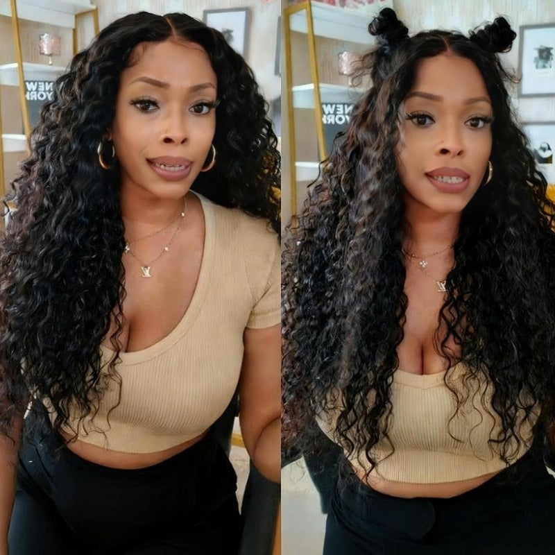 300% Density Water Wave 13x6 Full Lace Glueless Wigs Invisible Drawstring Put On and Go Wig - Amanda Hair