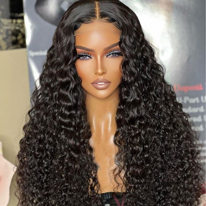Deep Wave 13 * 4 Transparent HD Lace Frontal Best Glueless Wigs Curly Natural Hair-Amanda Hair 