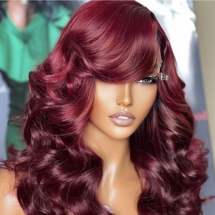 Perruques bordeaux Body Wave 13x4 Lace Front Wigs 99J Perruques colorées 4x4 HD Lace Closure Wigs-Amanda Hair