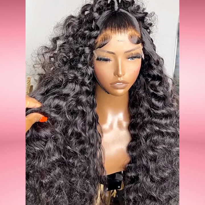 Deep Wave Middle Part Loose Deep Wave Middle Part Lace Front Wig Human Hair 4*4/13*4 Frontal ...