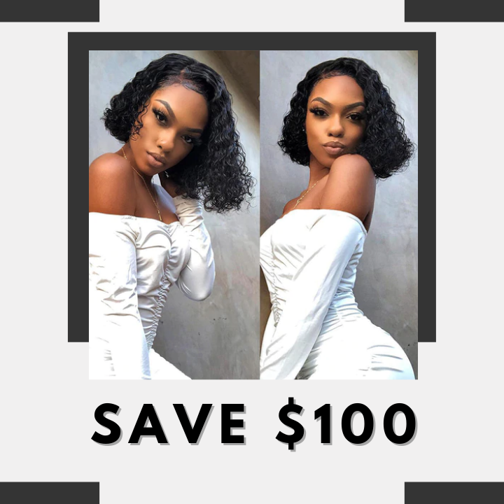 Flash Sale: Save Up To 50%, 48 Hour Only, Pre Plucked 4*4 Lace Closure Short Curly Hair Style Bob Wigs with Baby Hair-Amanda Hair