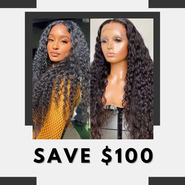 Flash Sale: Save $100 Water Wave Hair 13x6  Transparent HD Lace Front Wig 36" Glueless Long Wigs Real Human Hair Wigs For Women-Amanda Hair