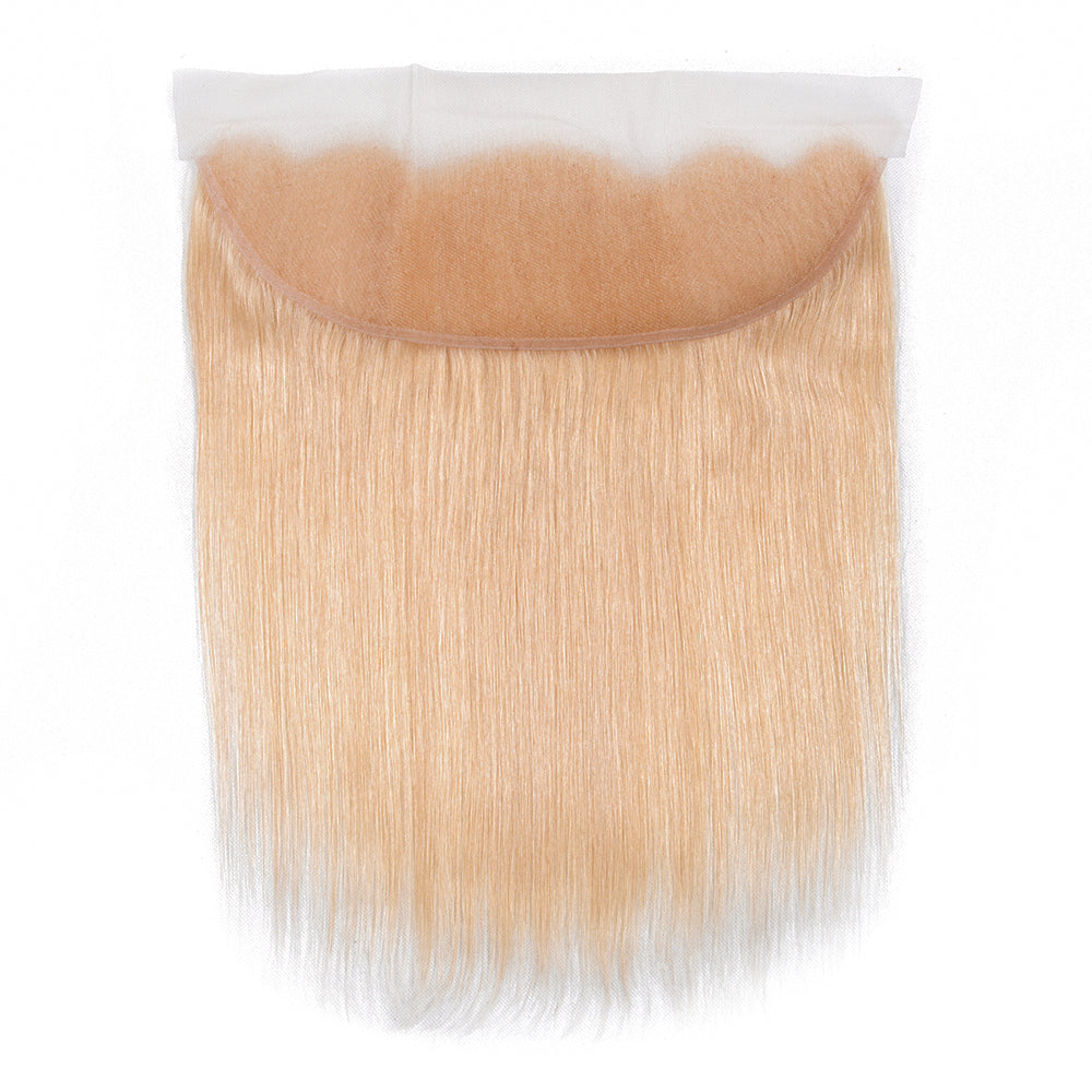 Bundles colorés avec dentelle frontale 13 * 4 613 Golden Silk Straight 100% Cheveux humains Cheveux blonds - Amanda Hair