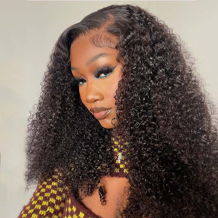 Virgin Kinky Curly Hair 13x4 HD Transparent Lace Front Perruques Pour Femmes-Amanda Hair