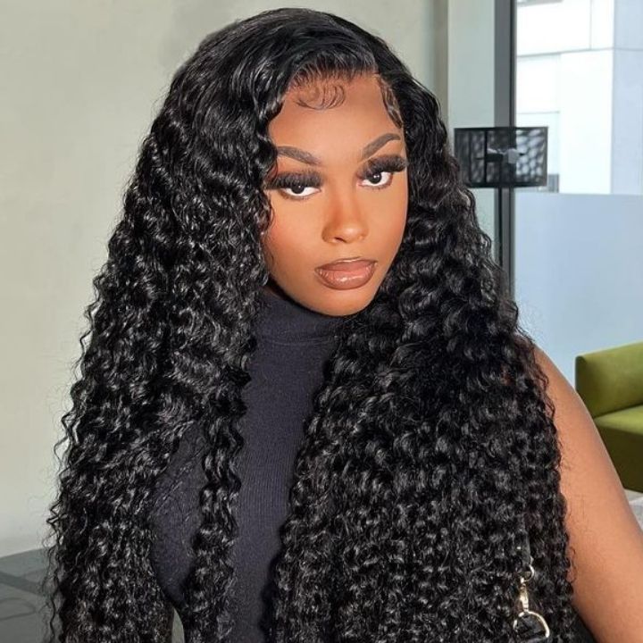 Deep Wave 13*4 Transparent HD Lace Frontal Best Glueless Wigs Curly Natural Hair-Amanda Hair