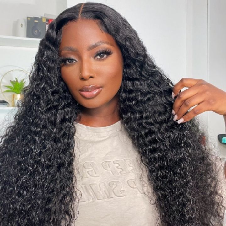 Deep Wave 13 * 4 Transparent HD Lace Frontal Best Glueless Wigs Curly Natural Hair-Amanda Hair 