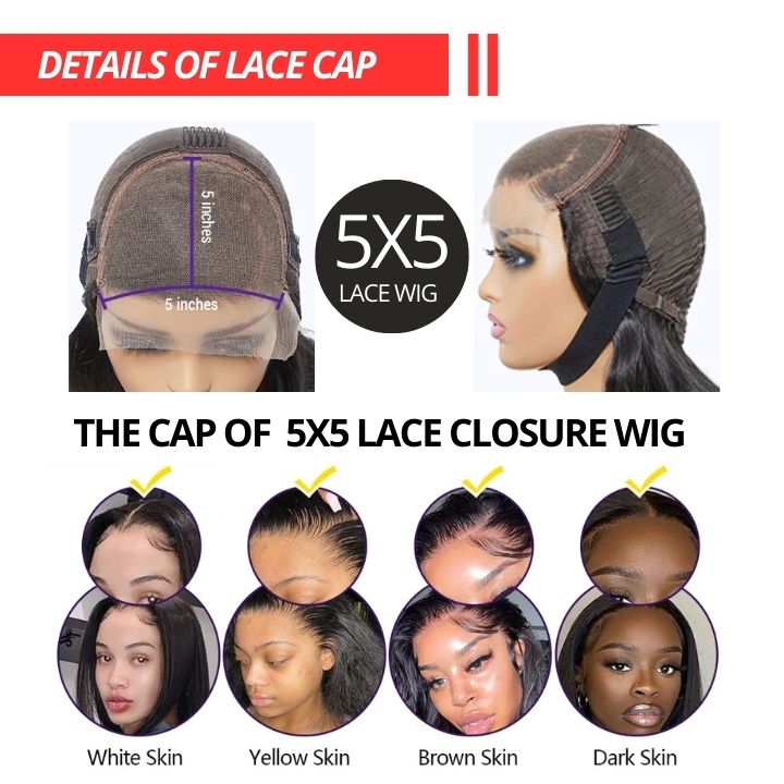Flash Sale Extra 50% Off £¬Code£ºHALF50 ,Glueless Transparent Lace Closure Straight Wigs with Cute Bangs Human Hair 5x5 Lace Part Highlight Colored Light brown Mix Warm Blonde Wig-Amanda Hair