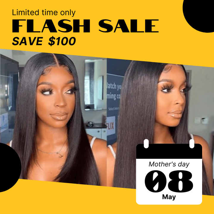 Flash Sale: Save $100, 48 Hour Only ,Straight Hair HD Transparent Lace Wigs, Best Price!