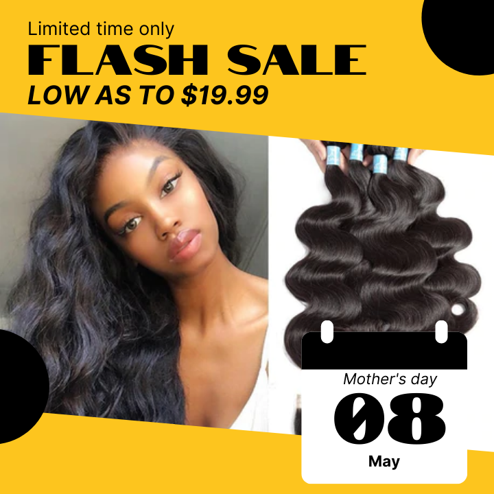 Vente Flash : BAS À 19,99 $ !!! 1 lot de cheveux vierges non transformés, 48 ​​heures seulement !