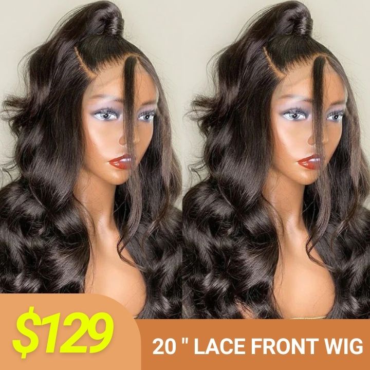 Vente flash ：Body Wave Hair 13 * 4 HD Transparent Lace Front Wigs -Amanda Hair