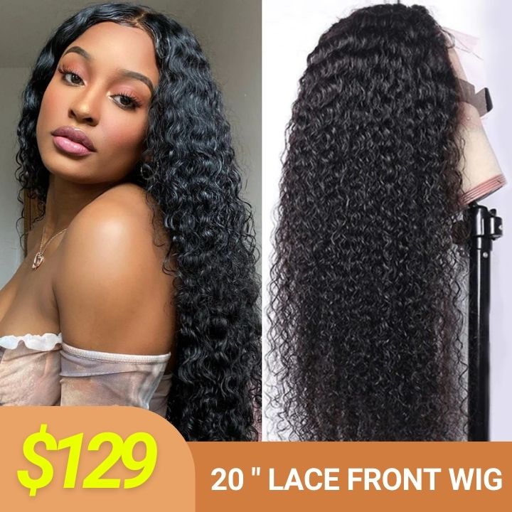 Vente flash : cheveux bouclés transparent Lace Front Wig 13 * 4/4 * 4 Lace Frontal Clear Lace Wigs-Amanda Hair 