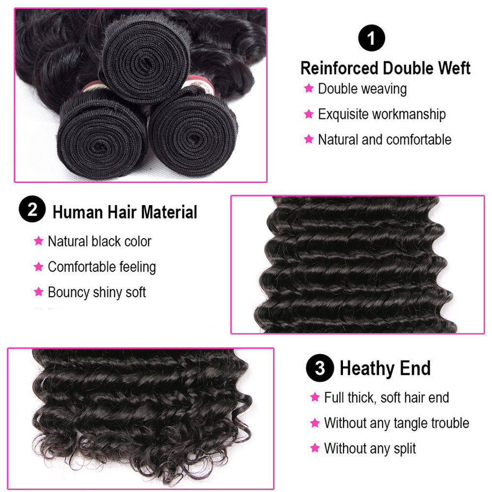 Amanda Malaysian Hair Kinky Curly 4 paquetes con 4 * 4 Cierre de encaje 10A Grado 100% Remi Cabello humano Suave y brillante Cabello ondulado