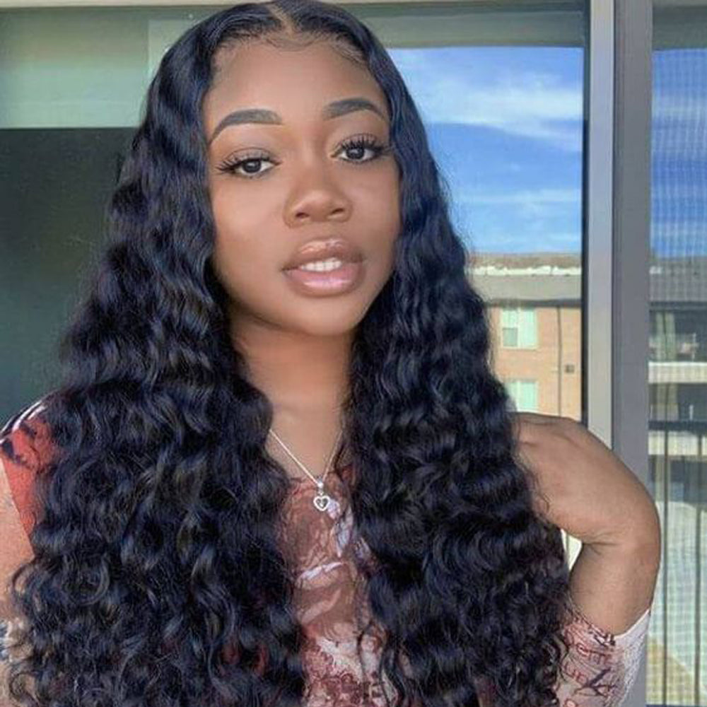 Deep Wave HD full Lace Wigs 100% Human Hair Transparent Lace Front Wigs-Amanda Hair