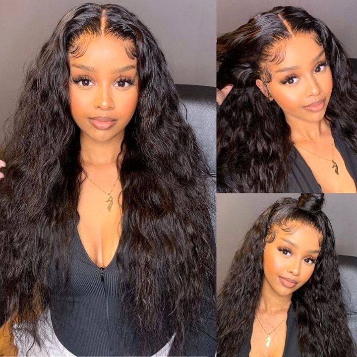 Nature Wave 13*4 Frontal Wigs Pre Plucked Natural Hair Transparent Lace Wigs-Amanda Hair