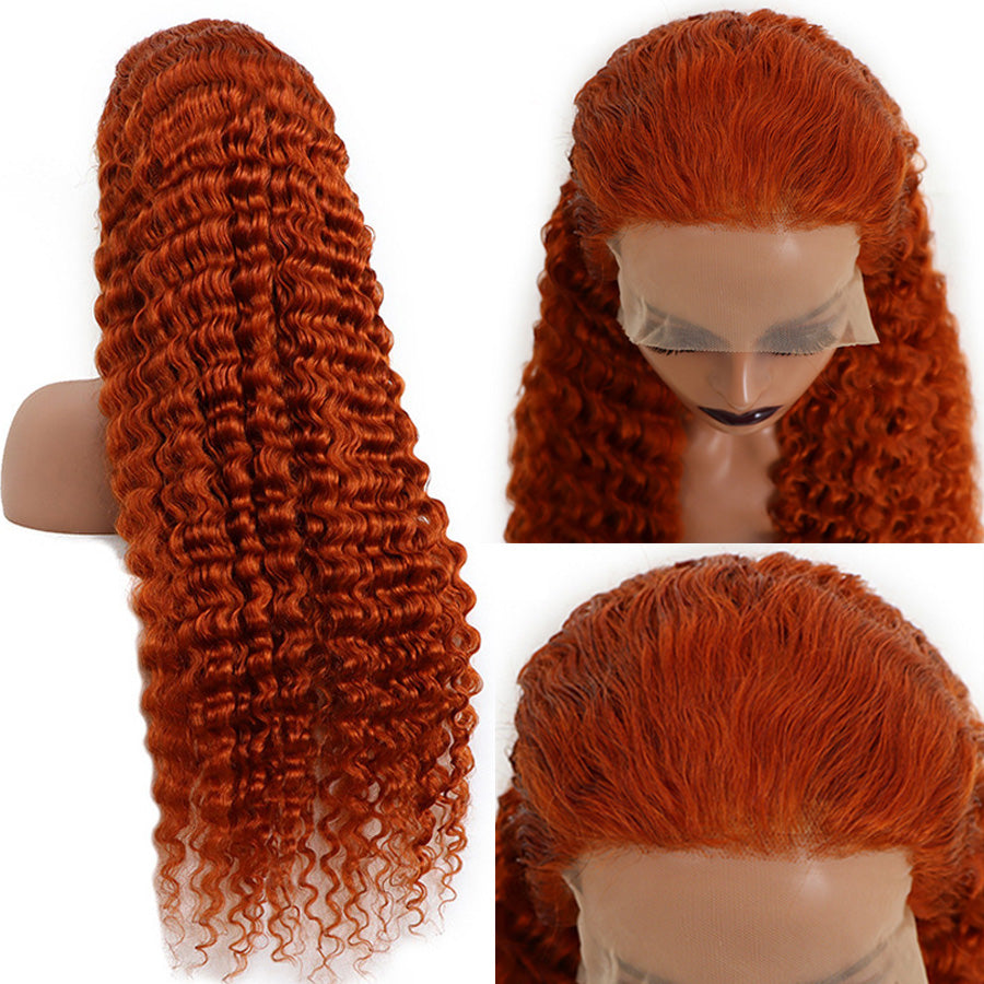 Ginger color wig loose deep wave wig