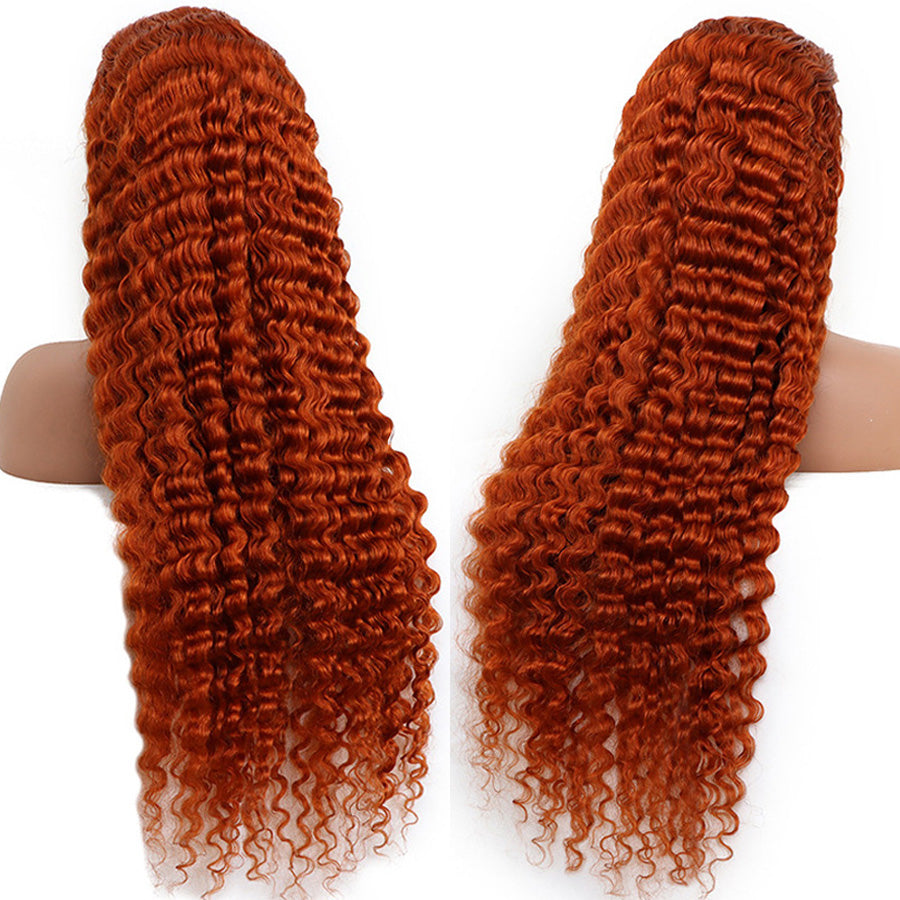 Ginger color wig loose deep wave wig HD Lace wig