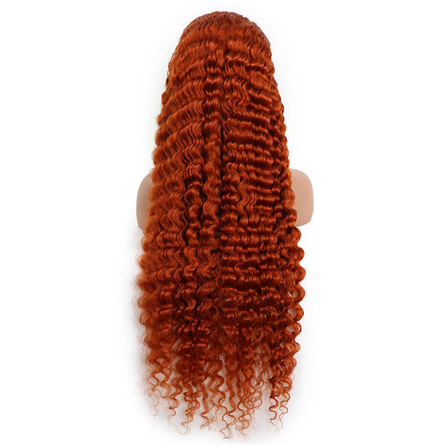 Ginger color wig loose deep wave wig HD Lace wig