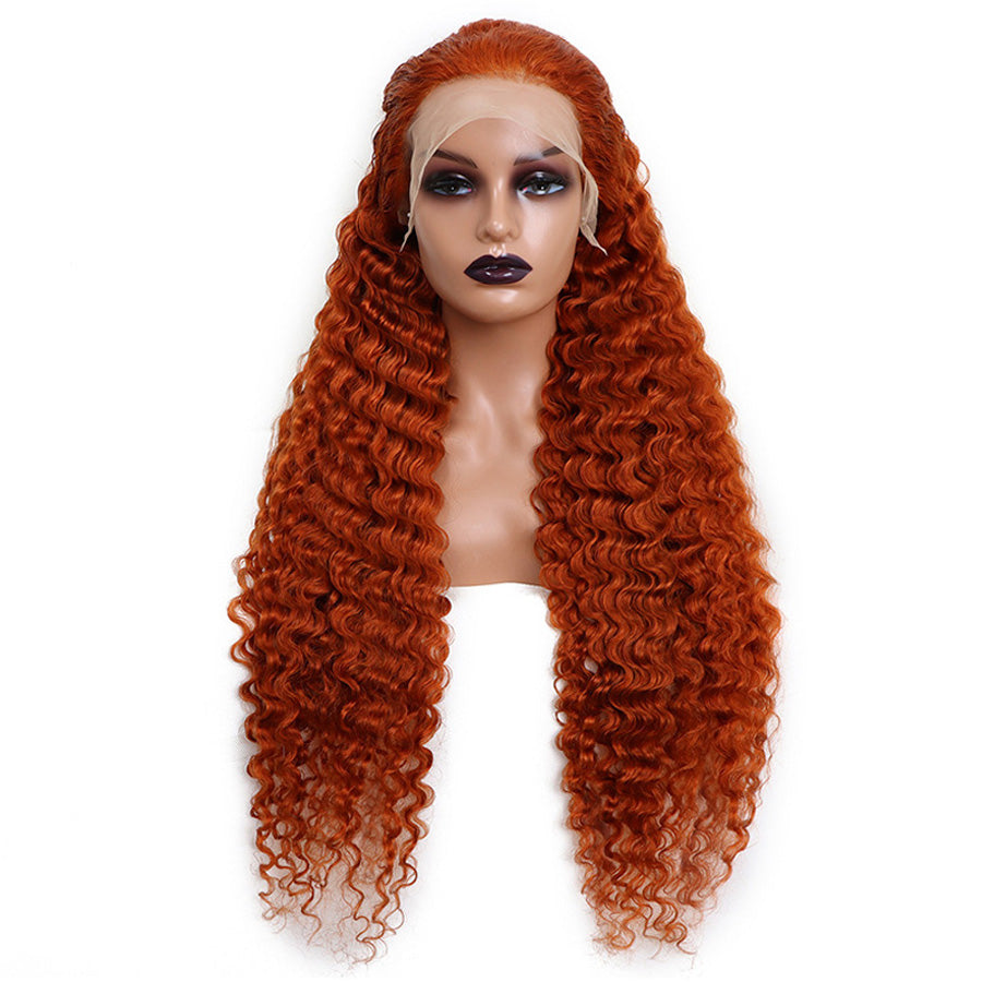 Ginger color wig loose deep wave wig