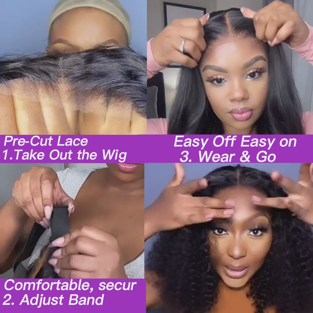Glueless Black Body Wave 13x4/6x4.5 Closure Lace Colord Wig Pre Plucked Hairline-Amanda Hair