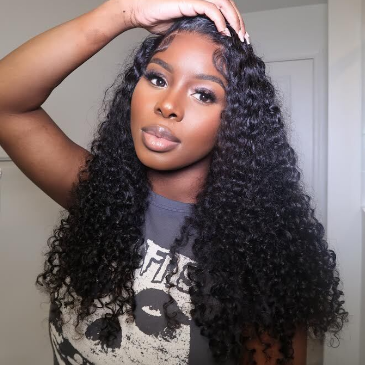 Amandahair Undetectable  13x4/4x4 Deep Wave HD Clear Lace Front/Closure Wigs Black Human HairPre Plucked Hairline