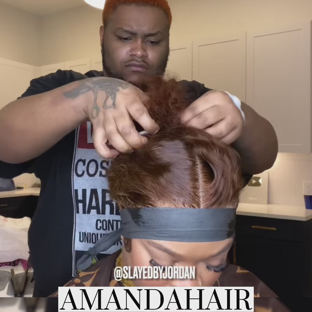 Deep Wave 13 * 6 HD Pelucas de encaje 100% cabello humano Pelucas delanteras de encaje transparente-Amanda Hair