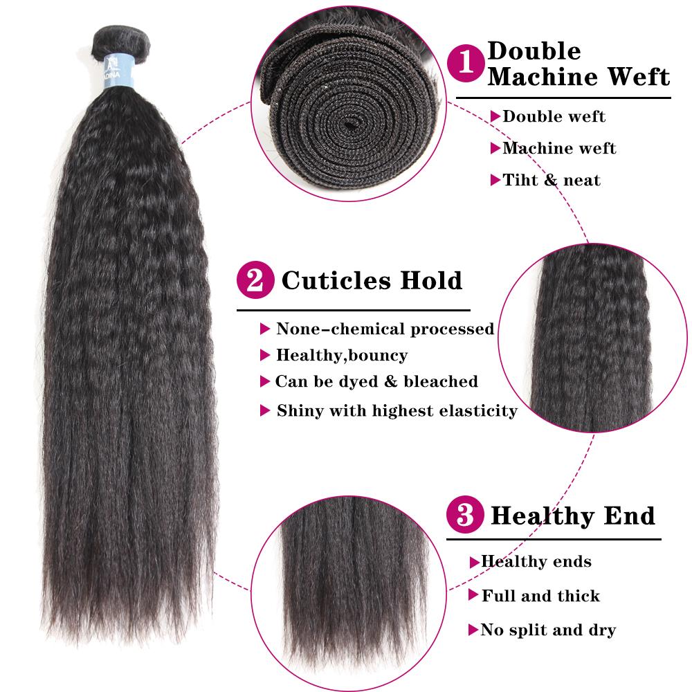 Kinky Straight Bundle 100% Cheveux Vierges Humains Non Transformés - Amanda Hair 