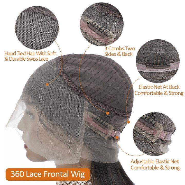Coiffures brésiliennes pré-plumées Body Wave 360 ​​Lace Front Wigs-Amanda Hair
