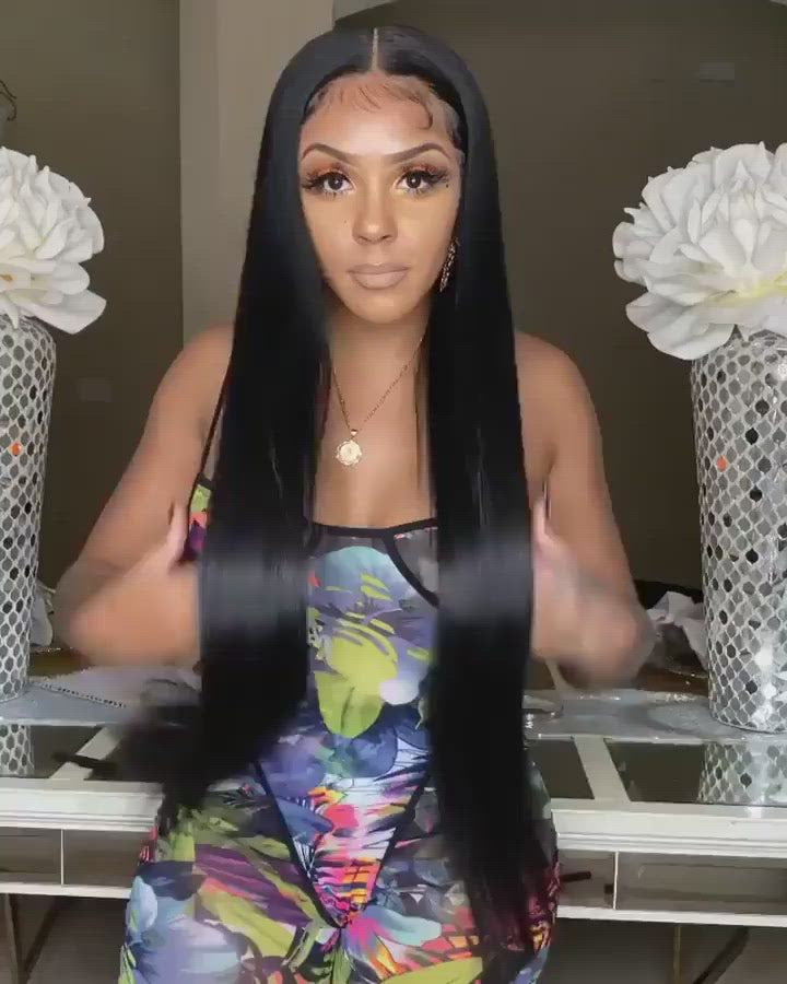 Amanda Indian Straight Hair 3 Bundles With 13*4 Lace Frontal 9A Grade 100% Unprocessed Human Hair No Tangles