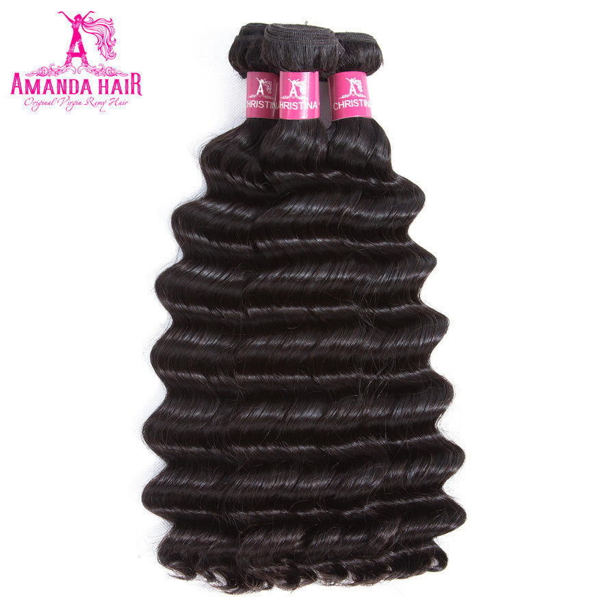 Paquete de cabello con ondas profundas 100% Cabello humano virgen Cabello ondulado - Amanda Hair