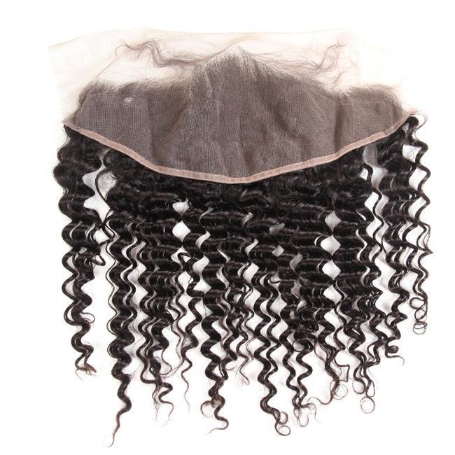 Amanda Deep Wave Weave Frontal Lace Closure Human Hair Extensions 13*4 Lace Front 100% Remi Human Hair