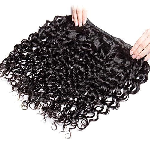 Amanda Mongolian Hair Water Wave 3 paquetes con 4 * 4 Cierre de encaje 10A Grado 100% Remi Cabello humano Venta caliente Wave Bundles Extensiones de cabello