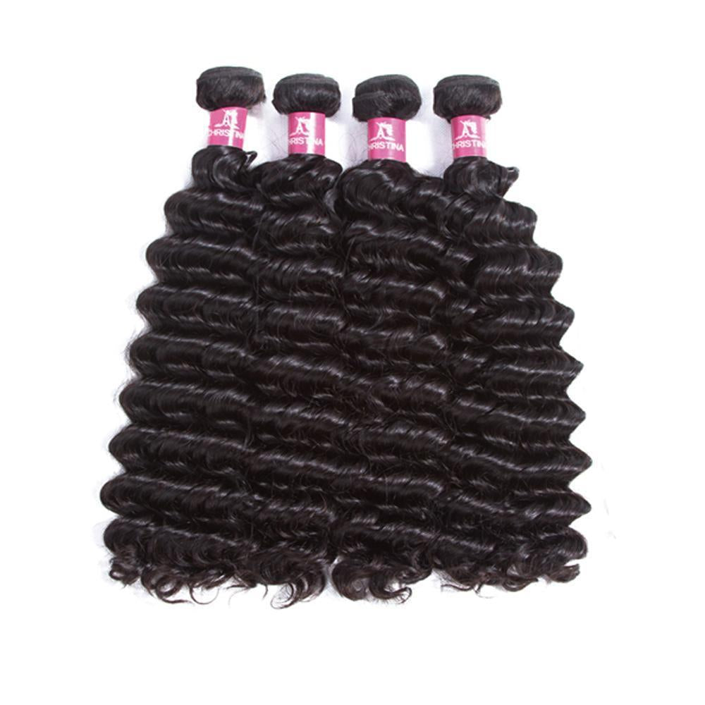 Paquetes de cabello humano Paquetes de cabello de onda profunda Paquetes de cabello Remy de 28 30 pulgadas Paquetes de extensiones de cabello humano de 3/4 paquetes - Amanda Hair