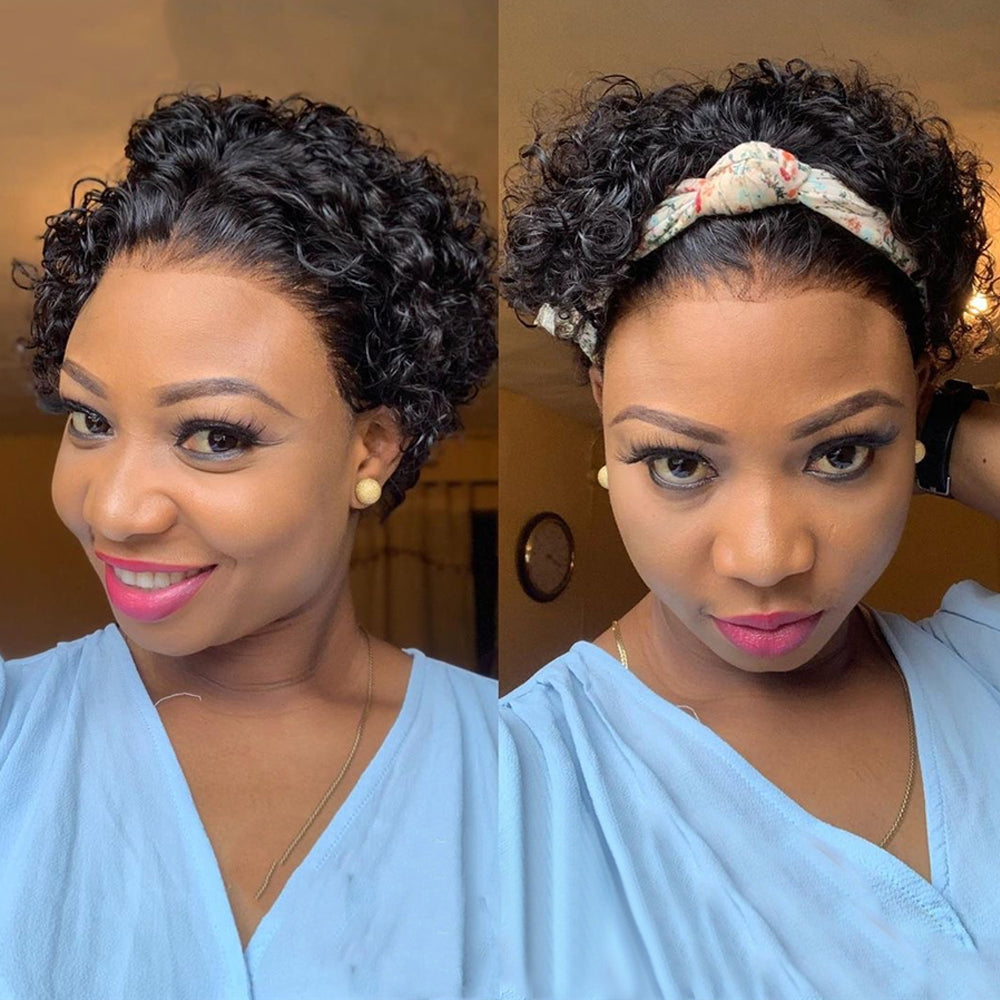 Perruque Jerry Curly Short Pixie Cut pour cheveux afro-américains-Amanda 