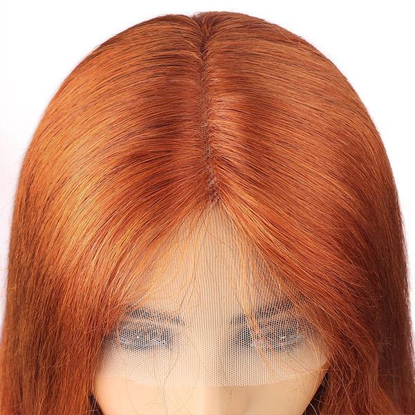 Orange Ginger Colored 4*4 Lace Closure Wigs Body Wave 13x4 Lace Front Wigs With Baby Hair 150% Density-Amanda Hair