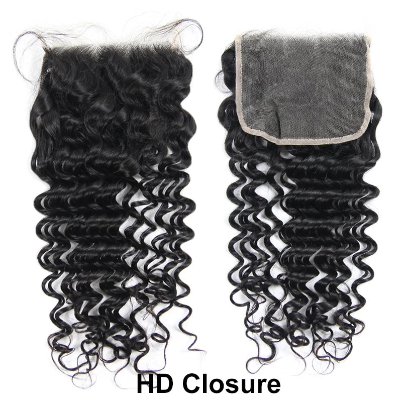 Deep Wave 5*5 Transparent Lace Closure 100% Remi Human Hair - Amanda Hair