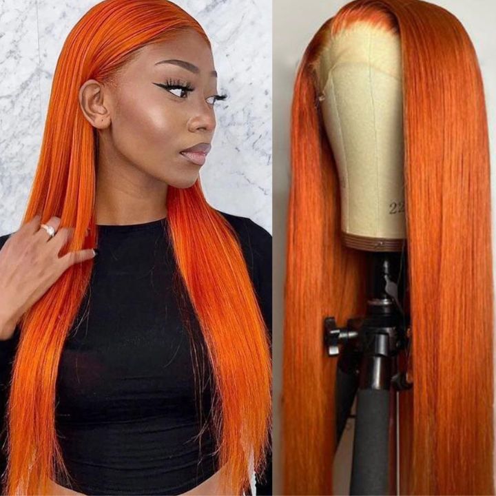 Colorful Straight Lace Frontal Transaparent Wigs Transparent HD Lace Wigs Pre-plucked with Baby Hair