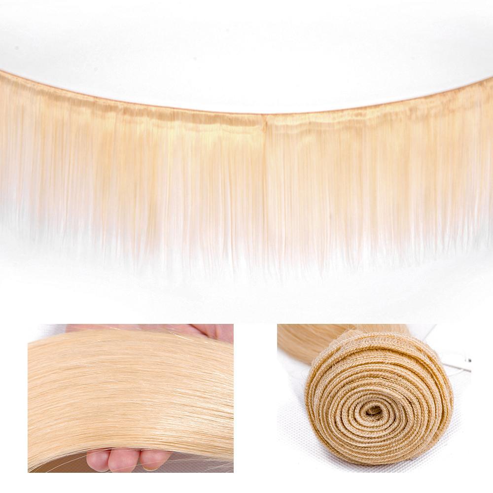 Amanda Colored Bundles 613 Golden Silk Straight 100% Human Hair 3 Bundles Blonde Hair
