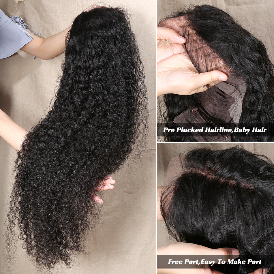 Kinky Curly wig13x4 HD Transparent Lace Front Wigs