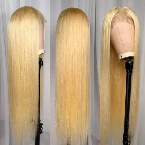 Flash Sale: CLEARANCE SALE! In Stock! HD Transparent Lace Straight Blond Hair 613 Wigs
