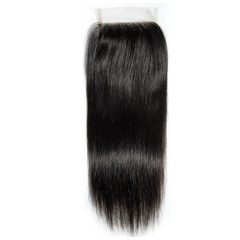 Amanda Brazilian Straight Hair Free/Middle/Three Part 100% Unprocessed Human Hair 4*4 Lace Closure 1 Piece