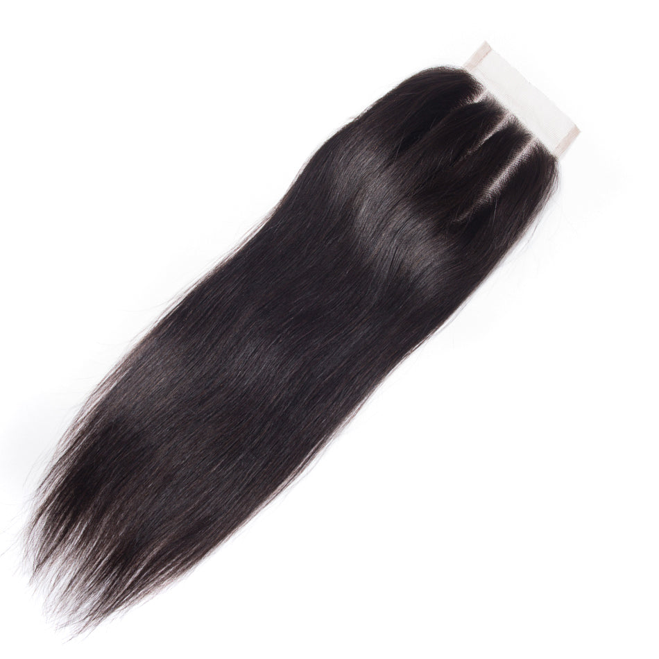 Hair-Master-100-Brazilian-Human-Hair-Straight-8-20-Inch-4x4-Lace-Closure-1B-Middle-Free