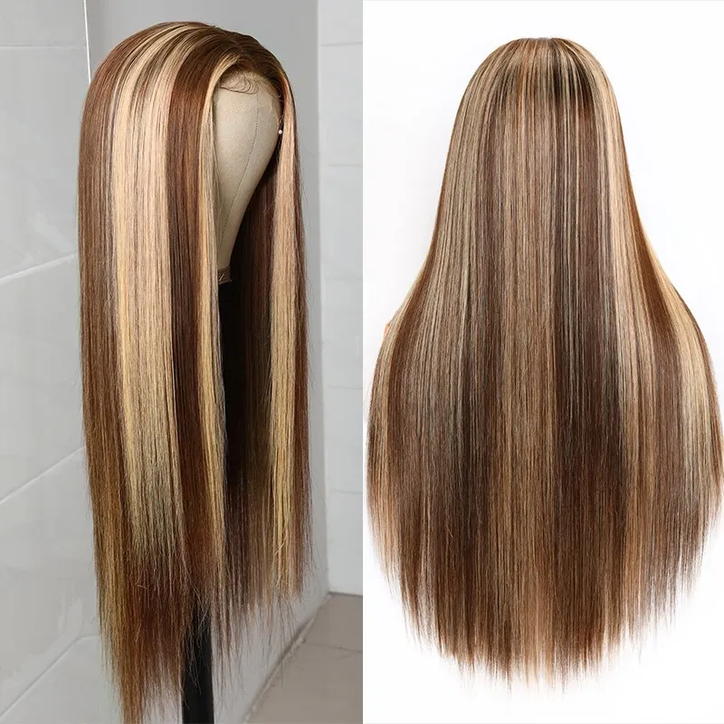 P4/27 Color Honey Blonde Wig Straight Human hair 